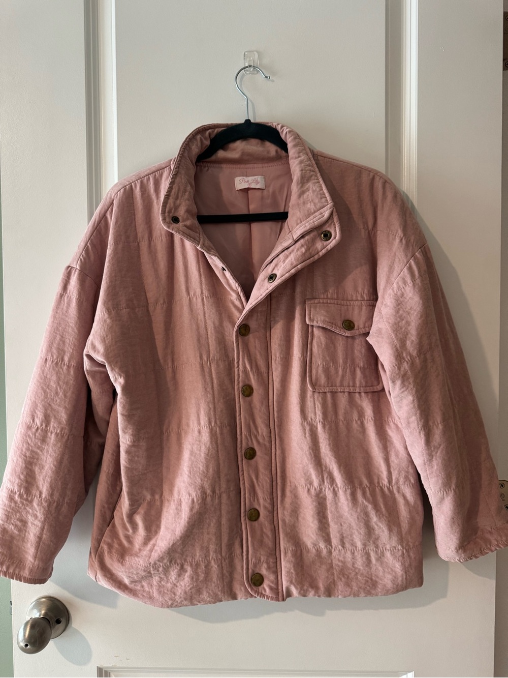 Pink Lily Quilted Jacket in Dusty Pink